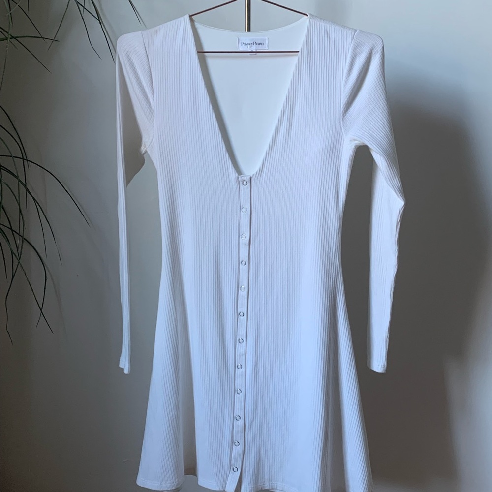 White mini dress by Privacy Please. Size M